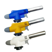 (White) Automatic Ignition Baking Welding Tool Gas Torch Flamethrower Butane Burner For BBQ Camping Outdoor Hiking Fire Flame Gun