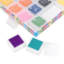 Colorful 24 Ink Pads for Children's Finger Painting and DIY Crafts