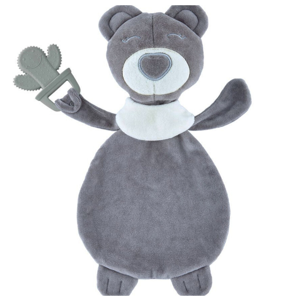 Babyjem Sleep Teddy Bear Baby Teether |Soft silicone baby teether toy - Grey