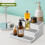 GEEZY GEEZY 3 Tier Spice Rack Organiser Step Kitchen Cupboard Shelf Storage for Jars 19.5cm 4