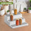 GEEZY GEEZY 3 Tier Spice Rack Organiser Step Kitchen Cupboard Shelf Storage for Jars 19.5cm 3