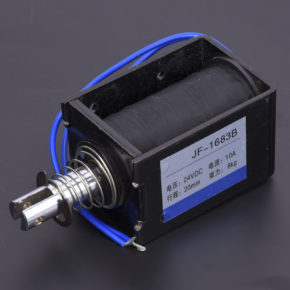 Jf-1683B 78.4N 24Vdc Solenoid Electromagnet 20Mm Stroke Easy Install 7641341120182