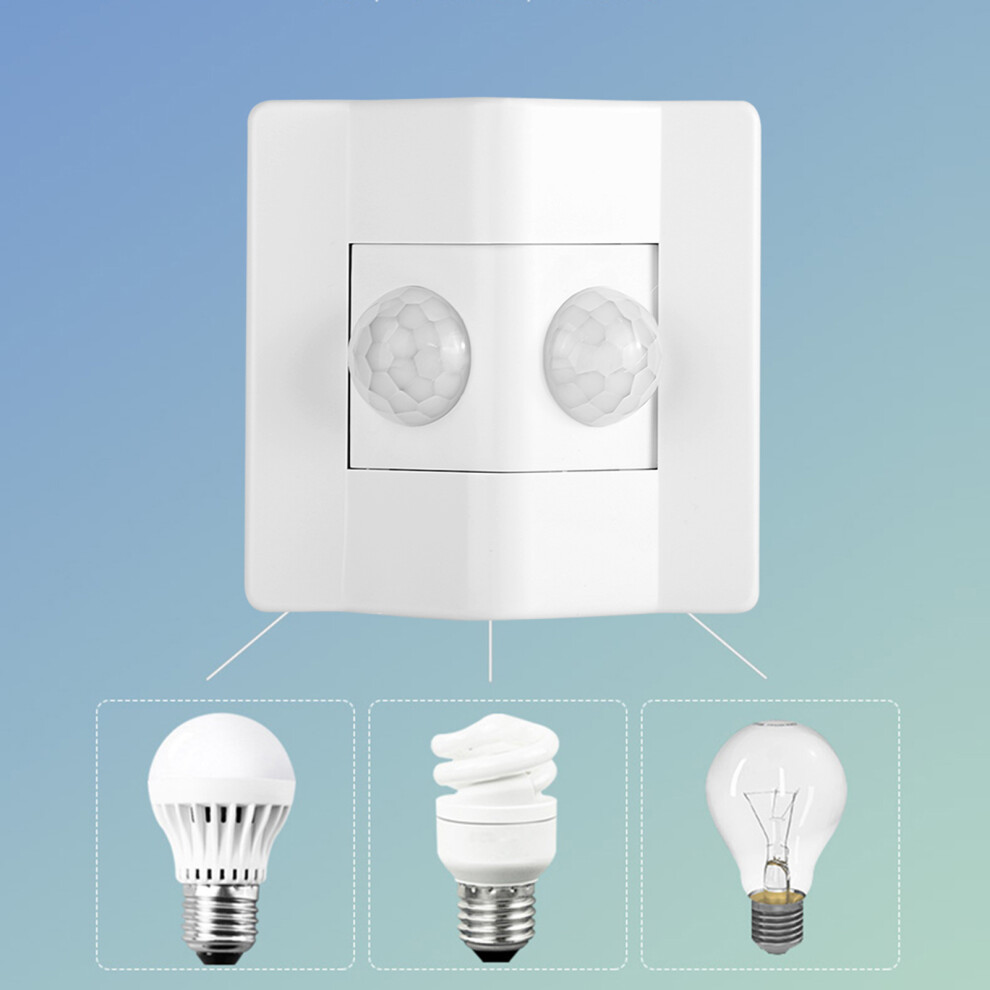 Ac90v270v White 86Type Pir Motion Inductive Smart Switch, Adjustable 20-300S 8411341120791