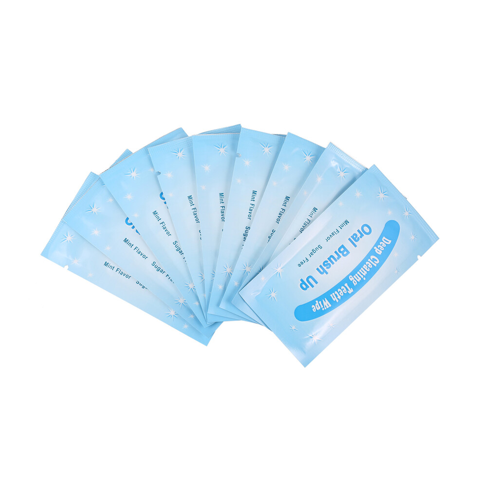 Oral Hygiene 50pcs Teeth Wipes Finger Dental Strips Deep Cleansing Mint