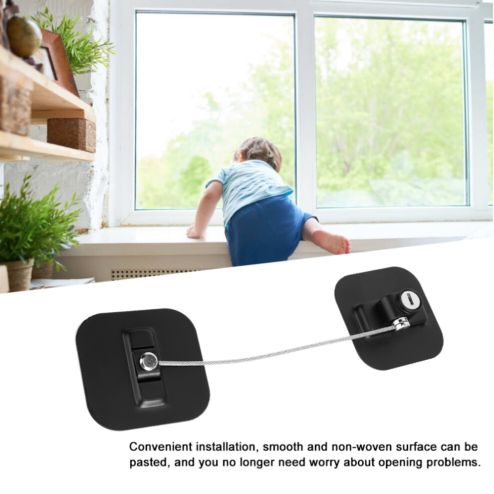 Square Abs Refrigerator & Cabinet Lock With Key Child Proof Safety System Black