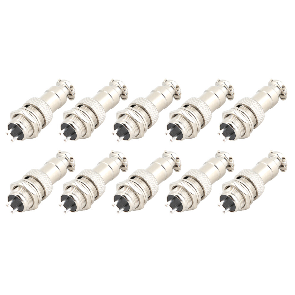 10Pcs Gx12-2 Core Aviation Socket Plug Signal Connector Zinc Alloy Nickel 9471341122118