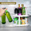 GEEZY GEEZY Rotating 2 Tier Spice Rack rotating tray Non Slip Base Pantry Fridge Cupboard 25cm 9