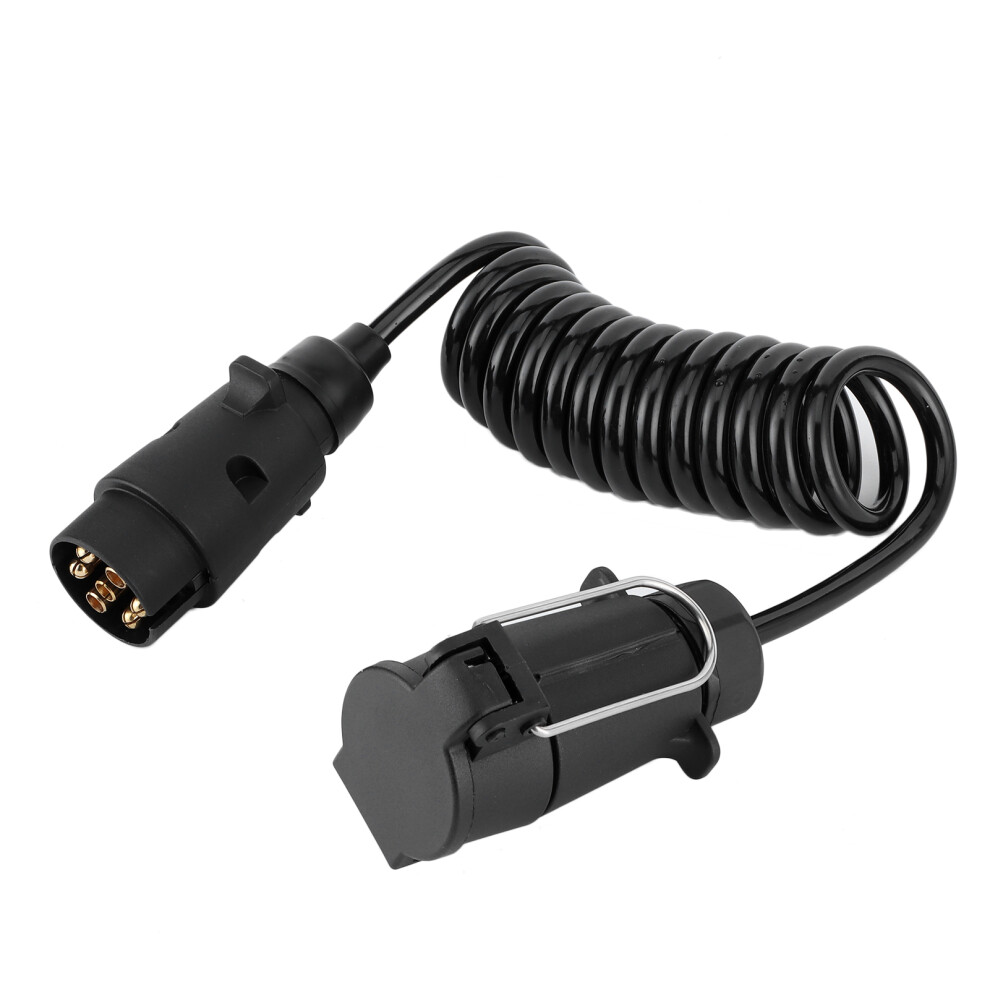 2M Spring Cable Cord 7Pin Trailer Plug Socket Light 9121376642722