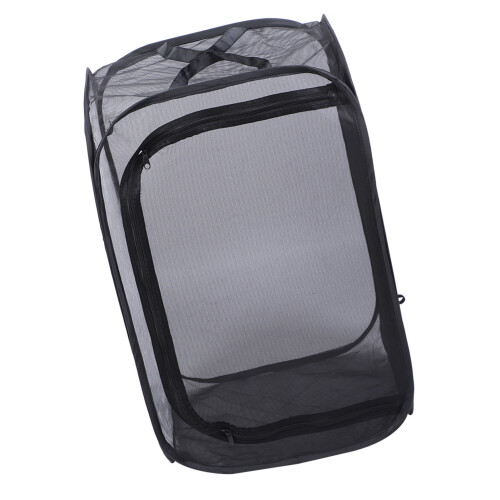 Black Foldable Mesh Insect Cage 40x40x60cm Ventilated Lightweight