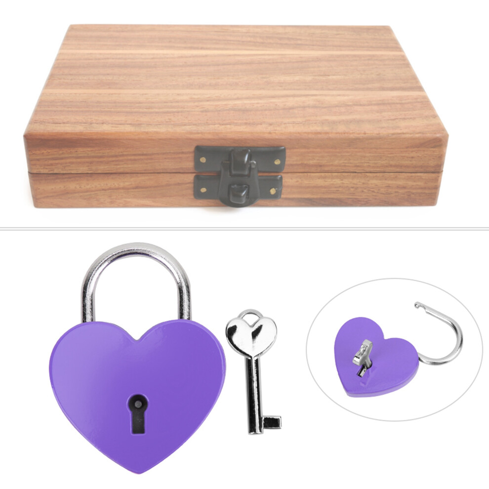 Small Purple 45X59mm Heart Padlock: Perfect For Diaries & Keepsakes 7901341124611
