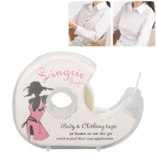 Cinta de doble cara para mujer, 2 rollos con dispensador, transparente, para ropa y cuerpo