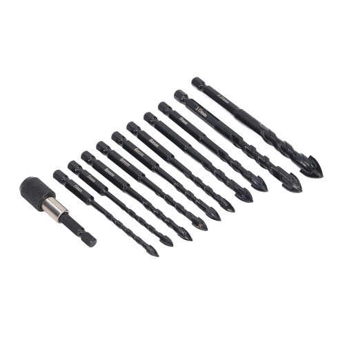 11 Pcs Masonry Drill Bit Set 5 6 8 10 12mm Cross 1