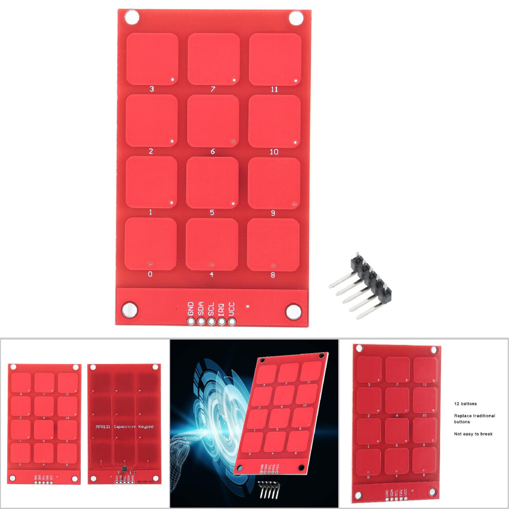 High Sensitive Mpr121 12-Button Capacitive Touch Keyboard, Easy To Use 7901341128206