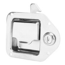 Cerradura de puerta para RV/camión, cromada, con llaves, 4-3/8x3-1/4 pulgadas