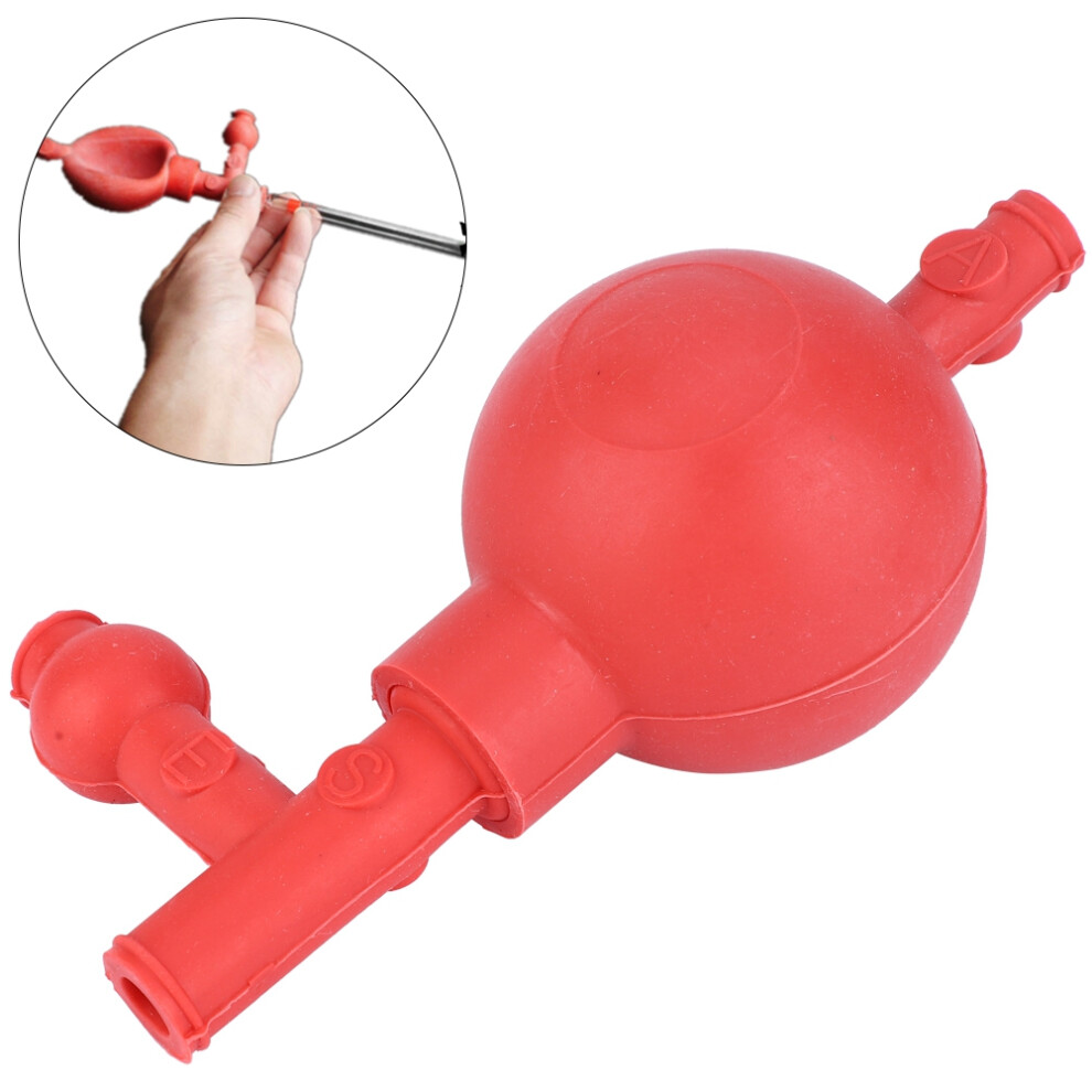 2 Pcs Suction Bulb Lab Quantitative Ear Washer with 3-Way Natural Rubber Bulb