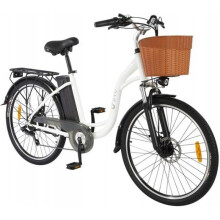 Elektrische fiets - DYU - C6 - 26 inch - Motor 350W - Batterij 36V 12.5Ah - 70KM autonomie - Wit