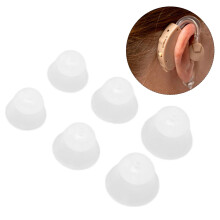 6 piezas de puntas de silicona para audífono grandes medianas pequeñas