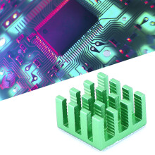 20 Stück Aluminium-Kühlkörper für Elektronik, Kühlrippen, 14x14x8 mm, grün