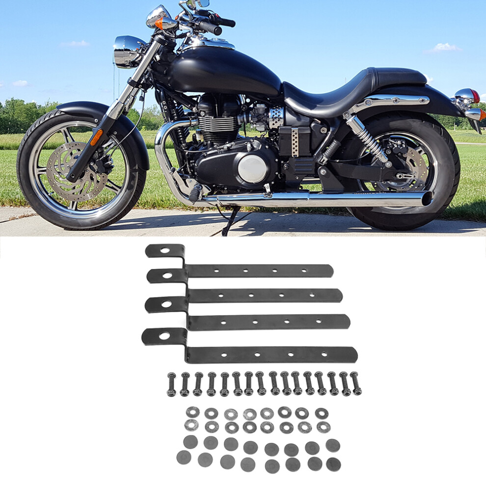 Universal Iron Side Case Mounting Brackets Kit For Motorcycle, Black 6911341130919