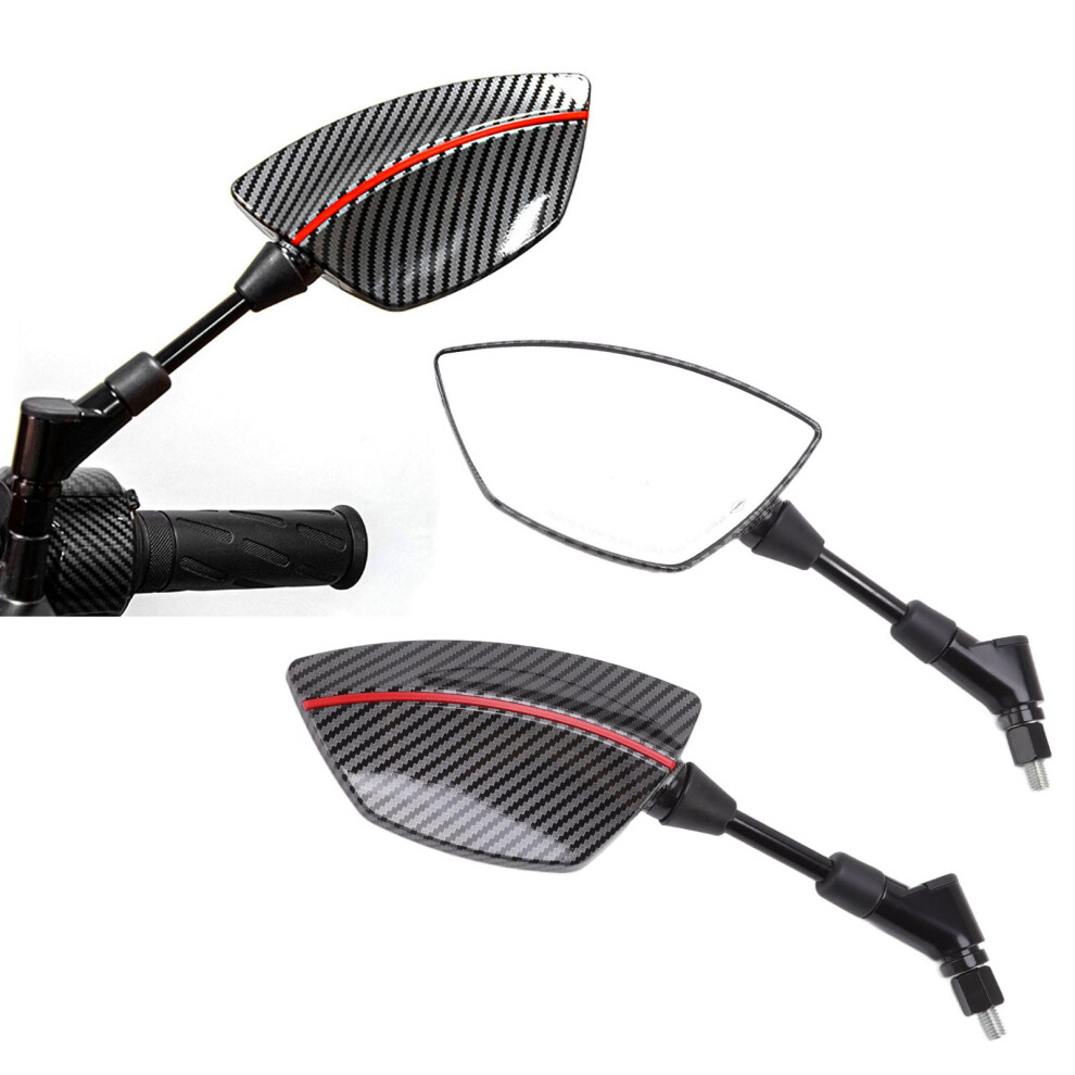 Universal 8Mm Rear View Mirror 360 Rotation For Motorcycle, Atv & Scooter Red 9391341132880