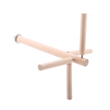 Natural Wooden Bird Perch Stand Toy for Small Birds 10x10x27cm