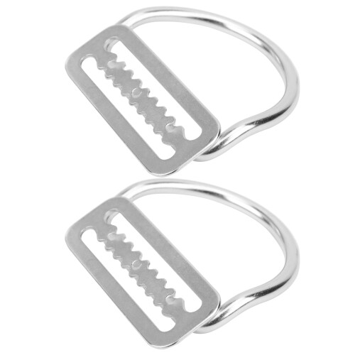 2Pcs Weight Belt Keeper Stopper Bent D Ring with 2