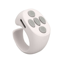Smart Ring Controller Bluetooth 5.3 Drahtloser Fernbedienung Seitenwechsler für TikTok Elektronisches Buch Weiß