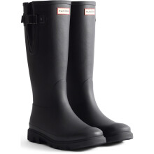 (Black, 6 (Adults')) Hunter Downpour Adjustable Boot Rubber Women's Black Wellington Boots