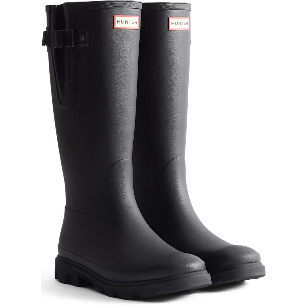 Hunter (, (Adults')) Downpour Adjustable Boot Rubber Wellington Boots Women's Black Size 6
