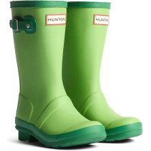 (Green, 2 (Adults')) Hunter Junior Originals Boot Rubber Kid's Sea Lettuce/Twisting Green Wellington Boots
