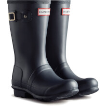 (Blue, 4 (Adults')) Hunter Junior Originals Boot Rubber Kid's Hunter Navy Wellington Boots