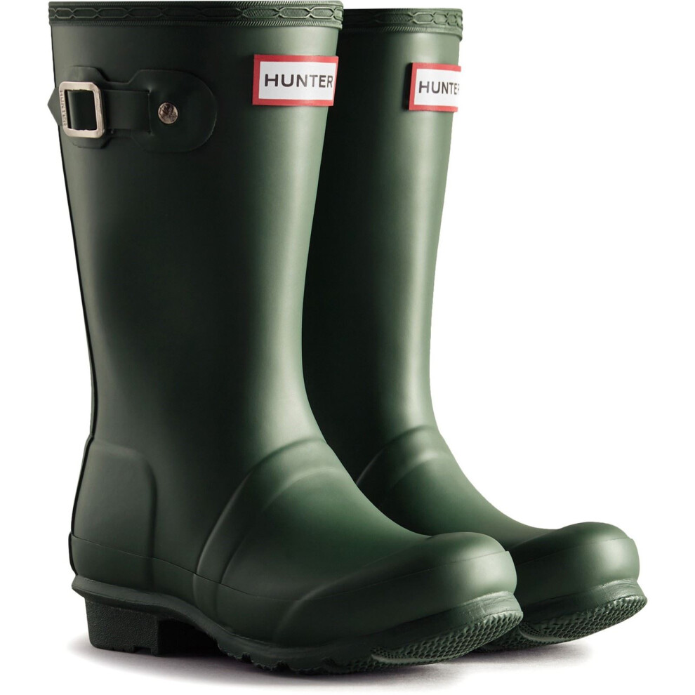 Hunter (, 3 (Adults')) Junior Originals Boot Rubber Kid's Wellington Boots Green