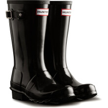 (Black, 13 (Adults')) Hunter Junior Originals Gloss Boot Rubber Kid's Black Wellington Boots