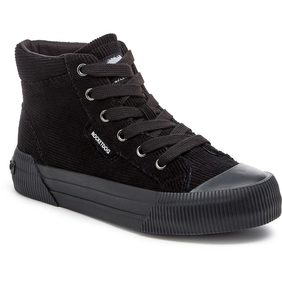 (Black, 5 (Adults')) Rocket Dog Cheery Hi Corduroy Women's Black Trainers