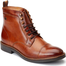 (Brown, 11 (Adults')) Base London Plymouth Leather Men's Burnt Tan Ankle Boots