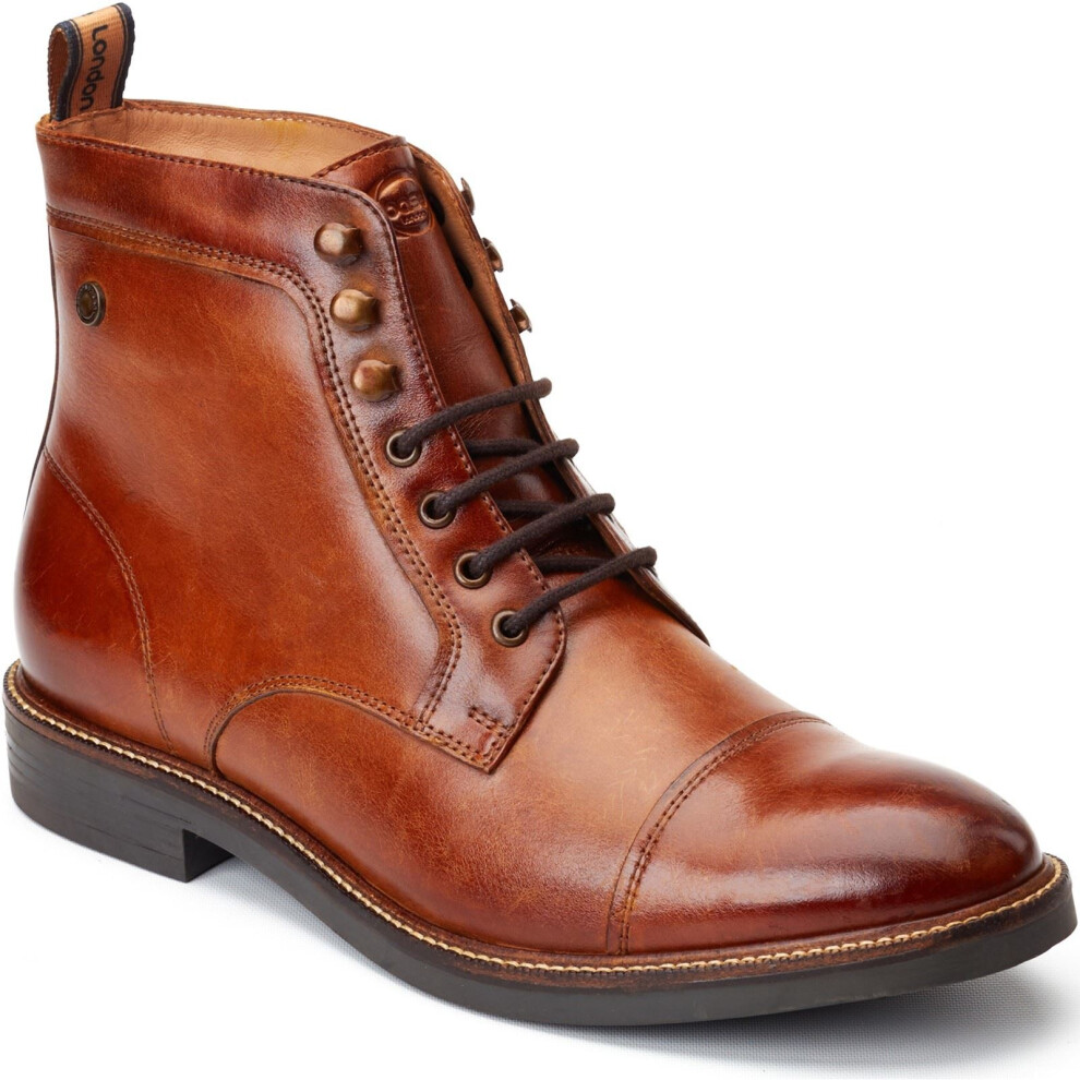 Base London (Brown, 11 (Adults')) Plymouth Leather Men's Burnt Tan Ankle Boots