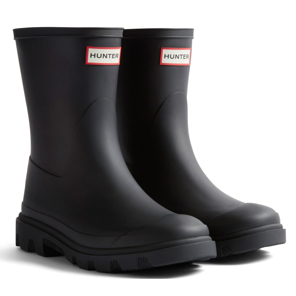 Hunter (Black, 7 (Adults')) Downpour Short Boot Rubber Women's Black Wellington Boots