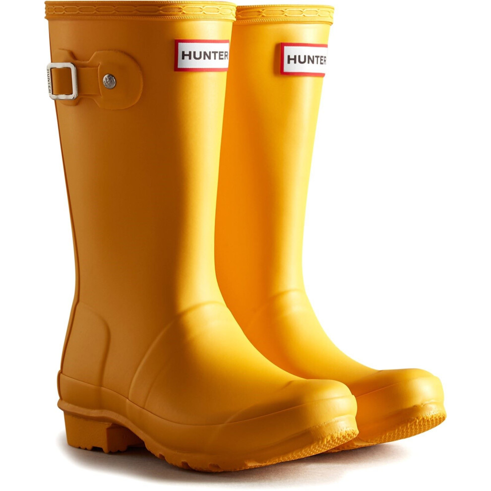 Hunter (, 4 (Adults')) Junior Originals Boot Rubber Kid's Wellington Boots Yellow