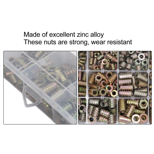 265 Stück Gewindeeinsätze: Zink-Silber, M4-M10 2