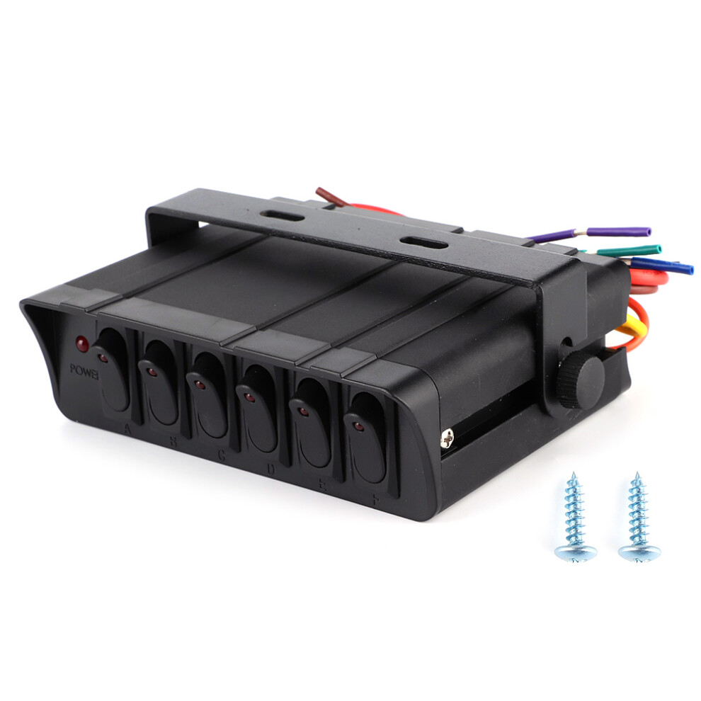 6ÂGang Rocker Switch Box Controller 3P Red/Light 9121376648038