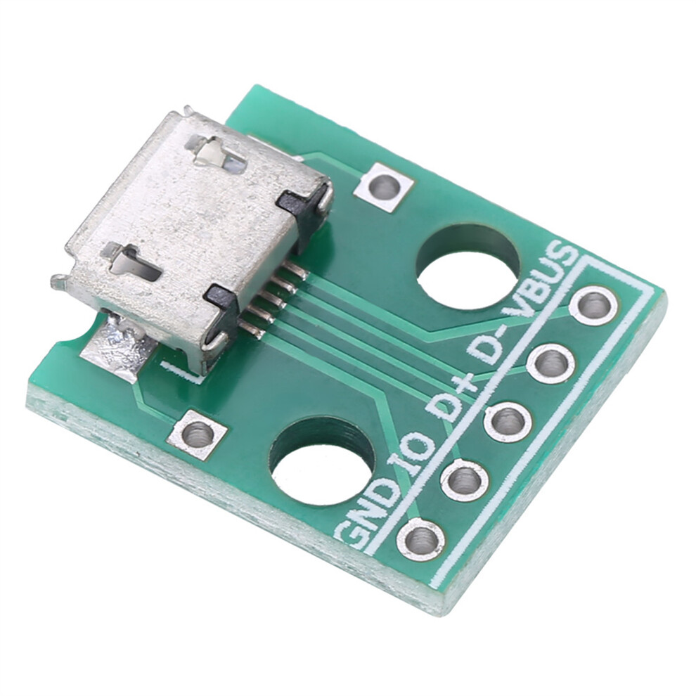 Micro Usb Female Socket 5-Pin Dip Adapter Board 2.54Mm Pitch 10Pcs 7681341140315