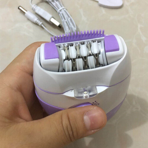 Epilador recargable con cabezal extraíble, morado 2