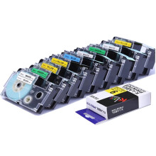 (Black on Blue) 1 Roll 9/12mm Label Tape Compatible Casio Label for Casio KL-780 KL-60 KL-170 KL-120 KL-820 CW-L300 KL-7400 KL-8800 Printer