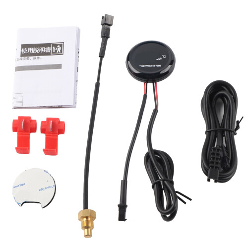 Universal 12V Motorcycle Digital Water Thermometer 0-120C Display 1