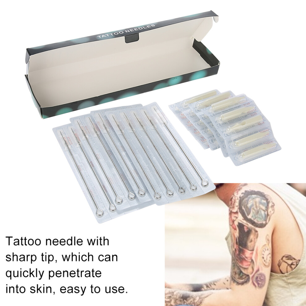 Disposable Stainless Steel Tattoo Tips & Needles Set 20Pcs 1RL 1RT