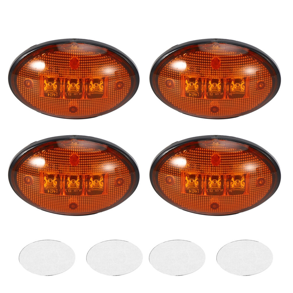 2.3In 12V Dc Fender Side Marker Lights Waterproof Amber/Light 9121376650055