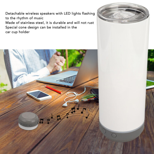 Vaso térmico de 20 oz 18650 7,5  23 cm Gris Altavoz Bluetooth 2