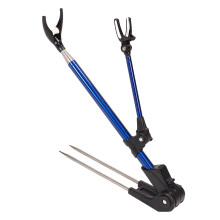 Soporte de acero inoxidable para caña de pescar, 1,9 m, azul