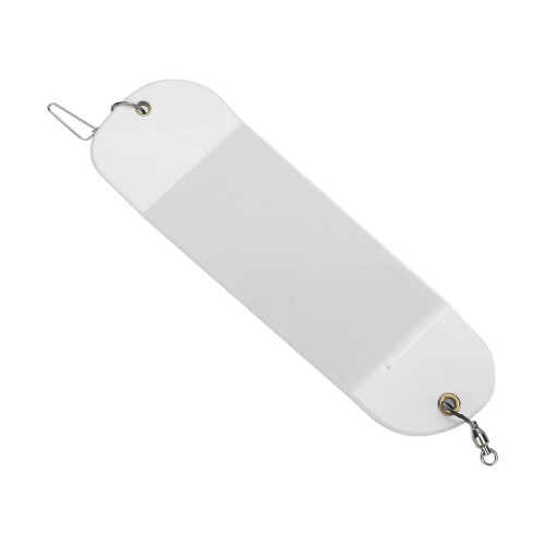 Flasher de trolling subacuático de plástico blanco de 65 g