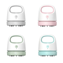 (Pink) Mini Desktop Vacuum Cleaner USB Charging Pet Hair Remover Collector Portable Table Dust for Notebook Computer Keyboard